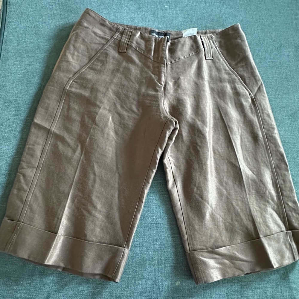 Emporio Armani Tan slack shorts vintage